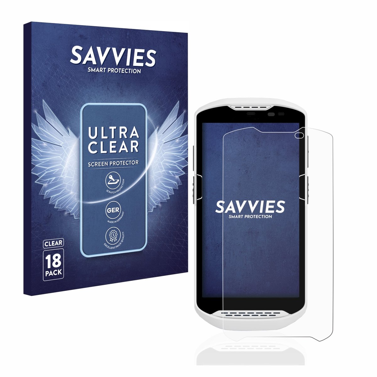 Savvies - Screenprotector voor Zebra TC57 - Folie Beschermfolie transparant 18 Stuks