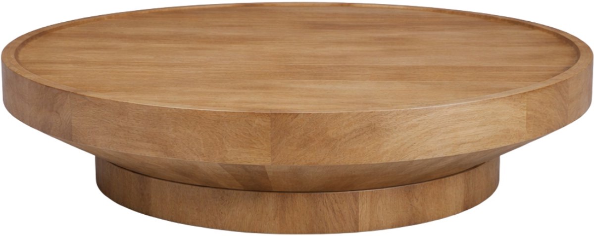 DÉJA Living Salontafel Gabriel Naturel – Rond Mangohout – Scandinavisch – 115x115x25 cm