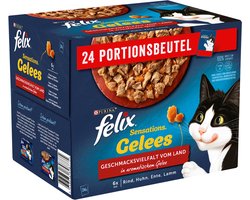 Felix Katten natvoer, 'Sensations Jelly - Smaakvariatie van het Platteland', Adult, Multipack (24x85g), 2.04 kg