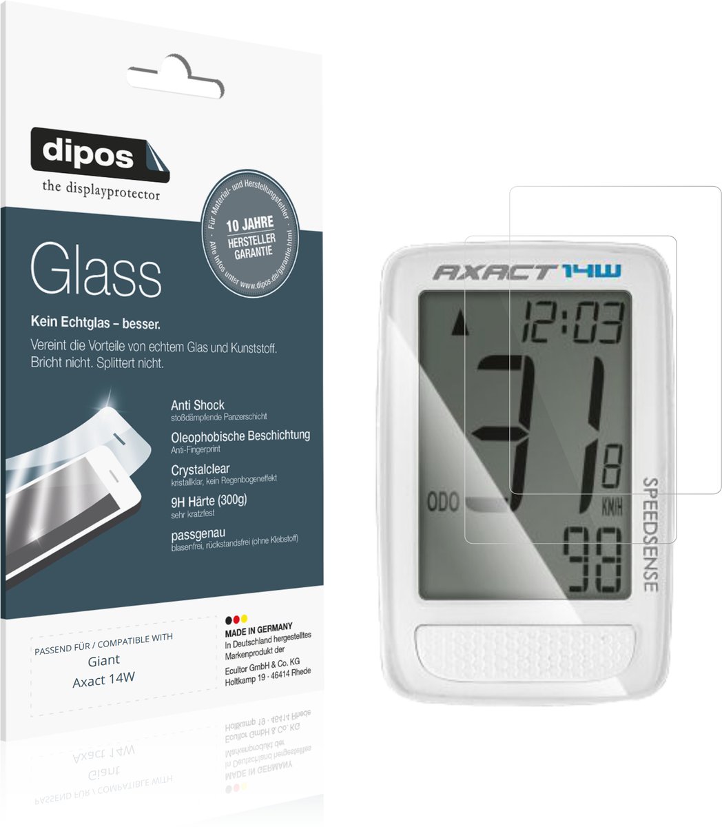 dipos – 2x Pantserfolie geschikt voor Giant Axact 14W | 9H Screenprotector