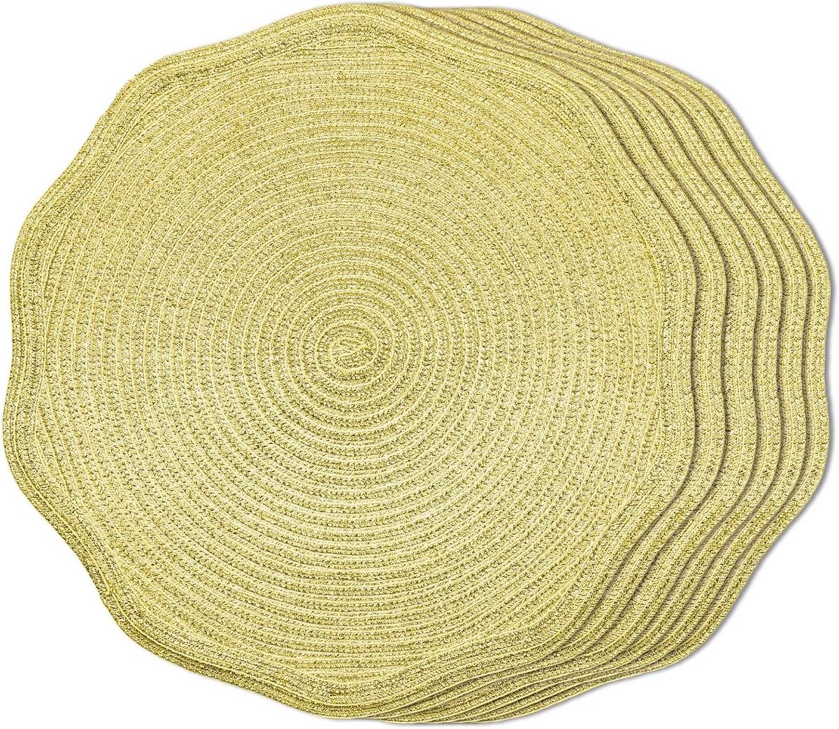 Set van 6 Ronde Placemats - Wasbaar en Hittebestendig Tafelkleed Ø38cm