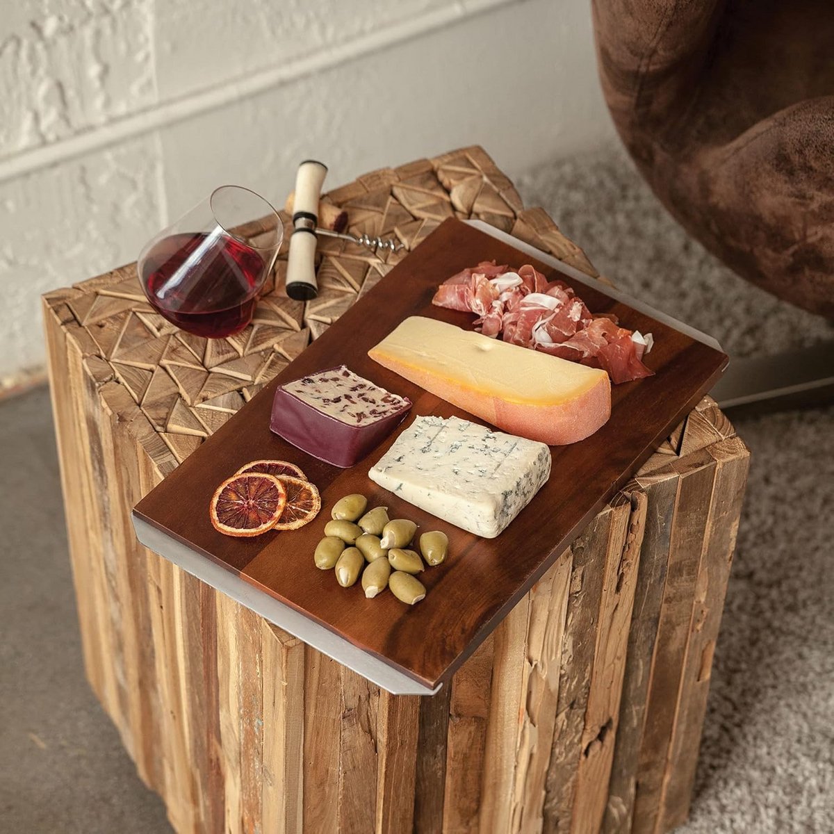 Acacia Houten Serveerplank met Handvatten voor Kaas en Borrelplank