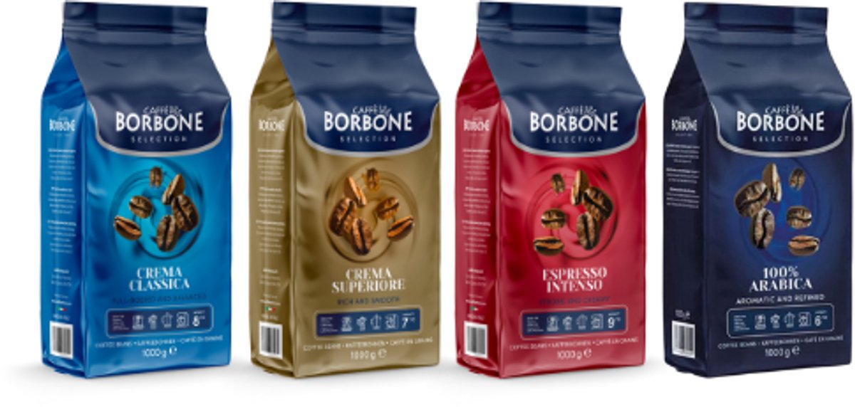 Caffè Borbone - Koffiebonen - Proefpakket - 4kg - Classica - Superiore - Intenso - 100% Arabica