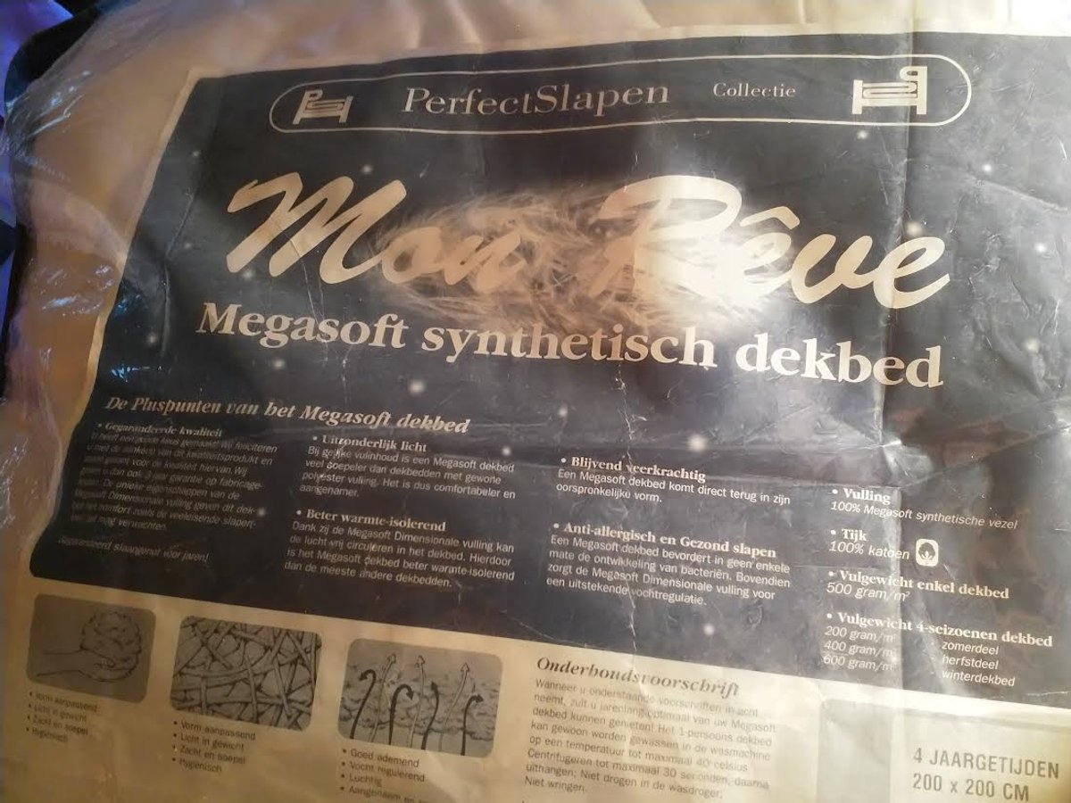 Warmte Isolerend Megasoft Dekbed, 4 Jaargetijden, 200x200cm