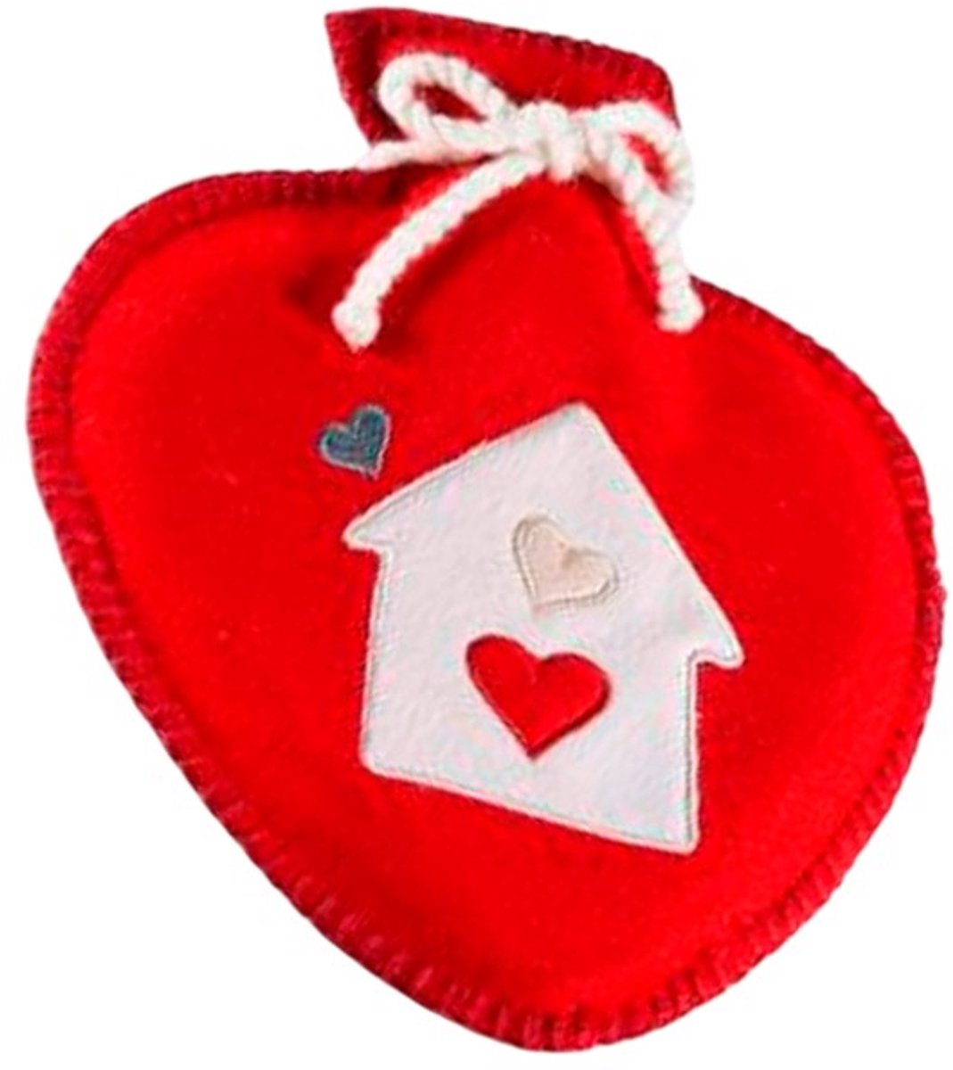Rojafit - Warmwaterkruik - Natuurrubber kruik - 700 ml. - Rood Hart - afmeting 24 x 27 cm.