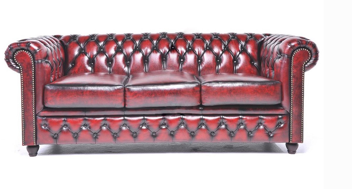 Chesterfield Eco Leather Line - Wash Off Red 3-zits