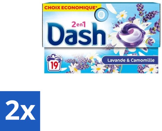 2 x Dash – Wasmiddel Pods 2-in-1 – Lavendel & Kamille – 19 Capsules - Wasmiddel - Waspod - Reiniging - Frisheid - Lavendel