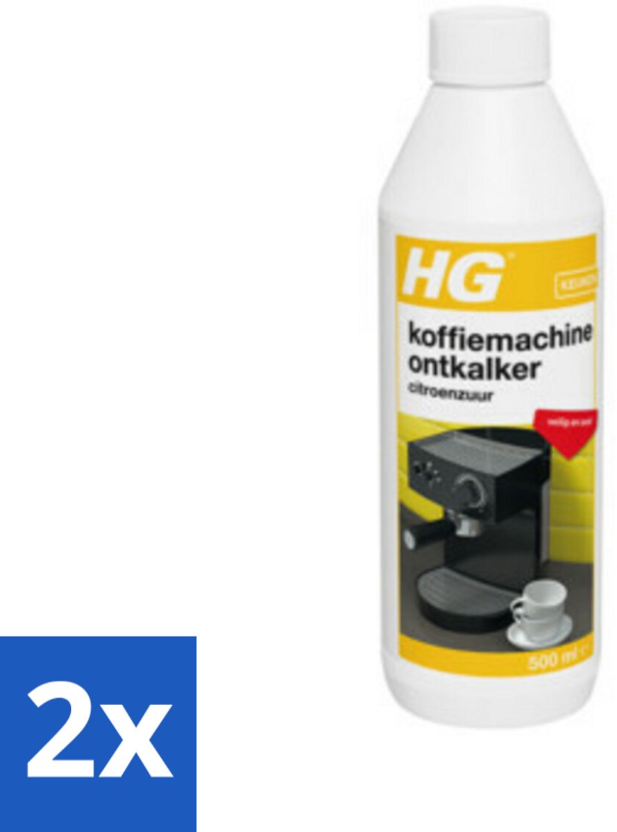 2 x HG Koffiemachine Ontkalker Citroenzuur 500 ml - Koffiemachine Ontkalken - Ontkalker Citroenzuur - Koffiemachine Schoonmaken - Espresso Ontkalken - Padkoffie Ontkalken