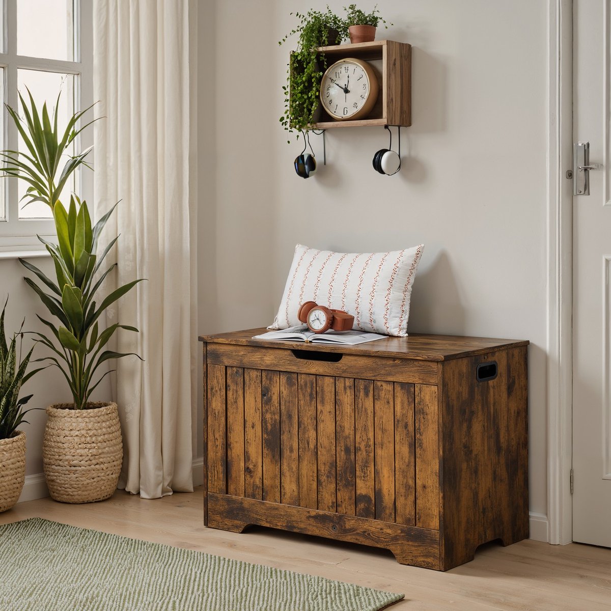 schoenenbank met deksel 40 x 76 x 48 cm