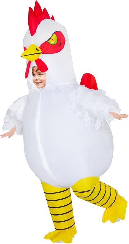 Grappig Opblaasbaar Kippen Kostuum voor Kinderen en Volwassenen - Halloween & Feest