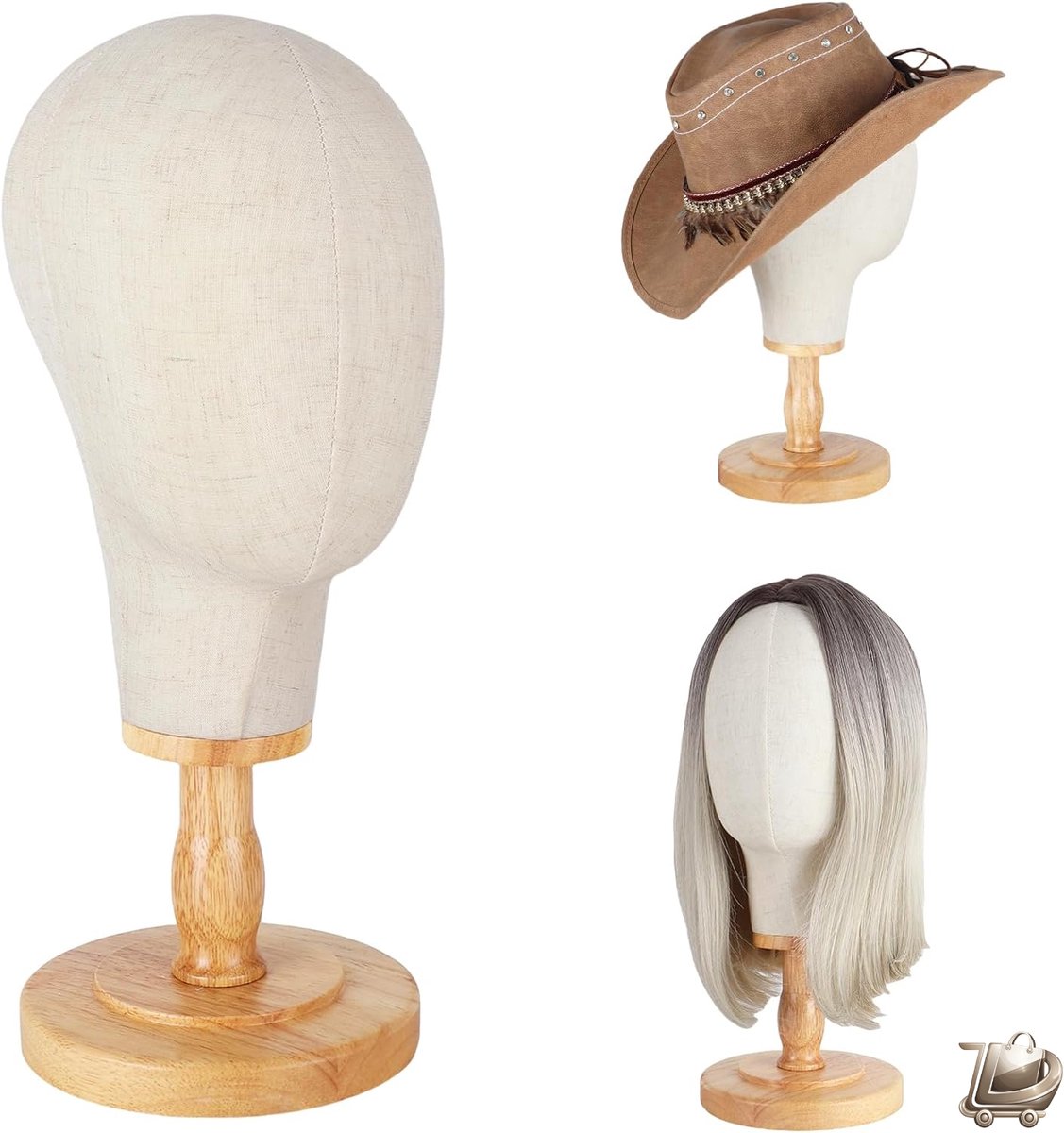 Stabiele Pruikenhoofd 54 cm - Mannequin Hoofd Pruikenstandaard - Poppenhoofd voor Pruiken en Hoeden - Pruikendrager Display Hoofd - Pruik Standaard voor Presentatie en Styling - Pruiken standaard - Pruiken - Pruiken Dames