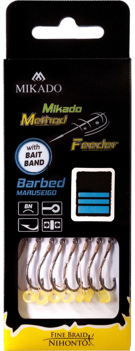 Mikado Method Feeder Onderlijn met Rubber - Haakmaat 4 - 0.16 mm Gevlochten - 10 cm - 8 stuks - Karper & Brasem van Merkloos — afbeelding 3