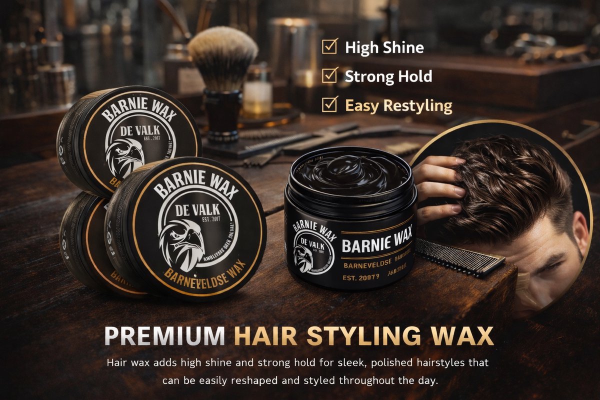 Barnie Cosmetics® Professionele Haarwax – Strong Hold - shiny look - Mannen Wax - 120ml
