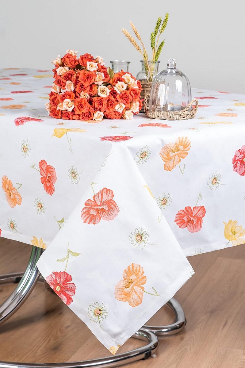 Katoenen Tafelkleed voor Tafel: Rechthoekig, Rond, Ovaal voor Lente en Zomer