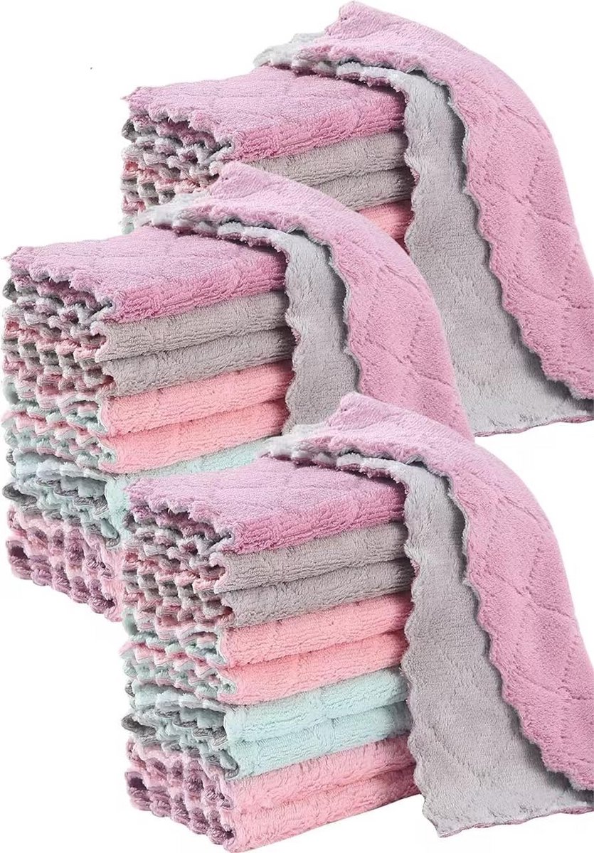 Set van 24 Keukendoeken Vaatdoeken Superabsorberend en Sneldrogend