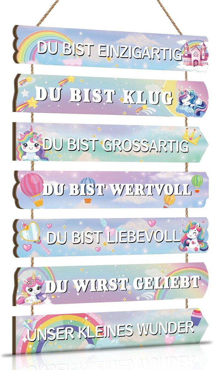 Eenhoorn Wanddecoratie Meisjes Kinderkamer - Kawaii Muurdecoratie