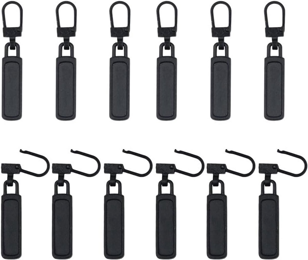 12x Universele Ritssluiting Reparatie Set - Metalen Reserve Ritsen voor Tassen, Kleding en Jassen
