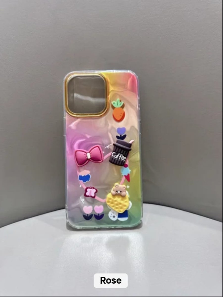 Trendy iPhone 17 Pro Max Telefoonhoes 3D Decoratie – Rose