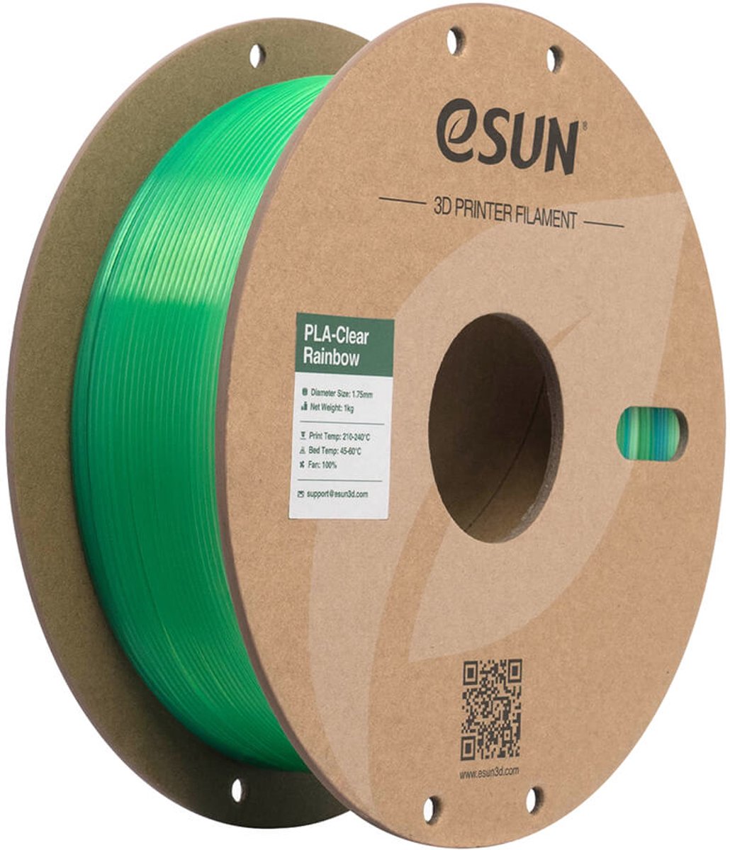 eSun PLA-Clear Rainbow Blauw Groen / Blue Green 1 kg - 1.75mm - 3D printer filament
