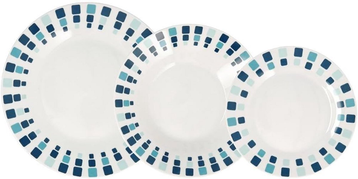 Servies Set Wit - 18 Delig Porselein Borden Set voor 6 Personen