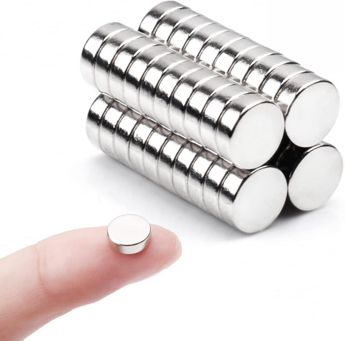 40x Kleine Ronde Cilindermagneten 8x2.7mm - Sterke Koelkastmagneten voor Kantoor & Knutselen