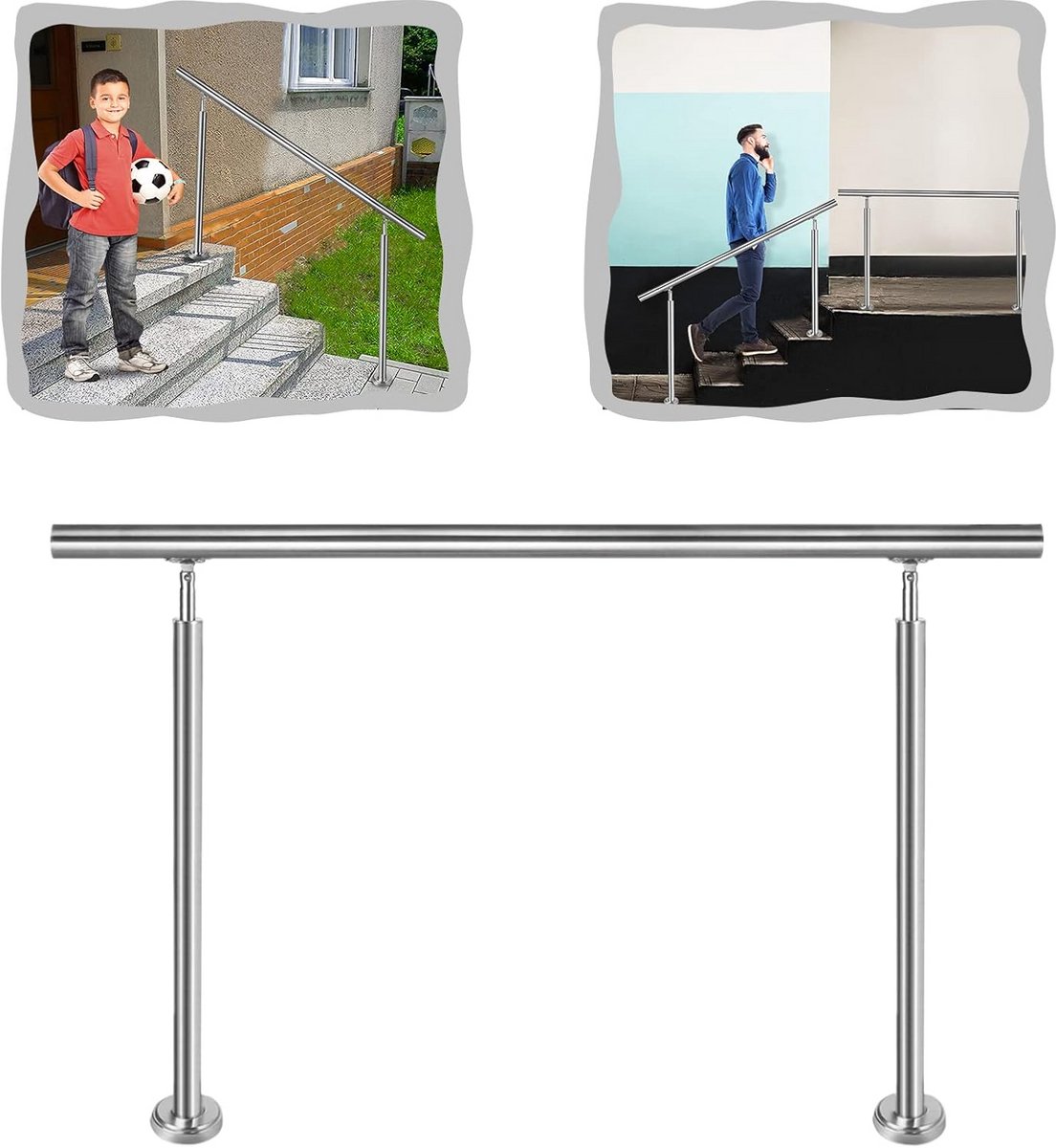 RVS Trapleuning Binnen en Buiten - Lengte 180 cm