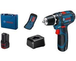 Bosch Professional GSR 12V-15 Schroefmachine - Met 2x 12V accu's en lader - Incl. koffer en bitset