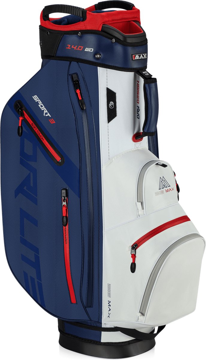 Big Max Dri Lite Sport 3 - Waterwerende Golftas - Cartbag - Navy Wit Rood van Big Max — afbeelding 5