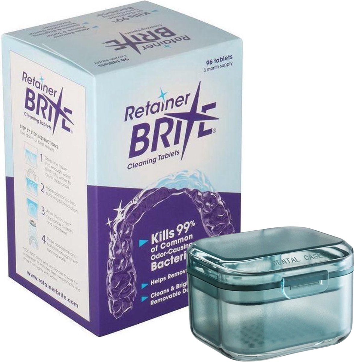 GREENVIDA Retainer Reinigingsset – Weekbak incl. Retainer Brite Reinigingstabletten 96 stuks