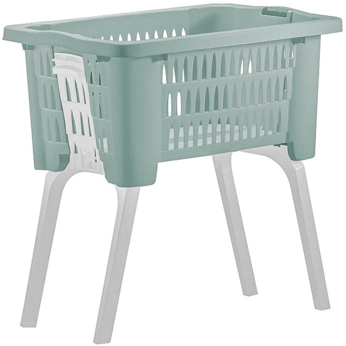 Wasmand op poten groen 38 liter 39 x 59 x 29 cm kunststof