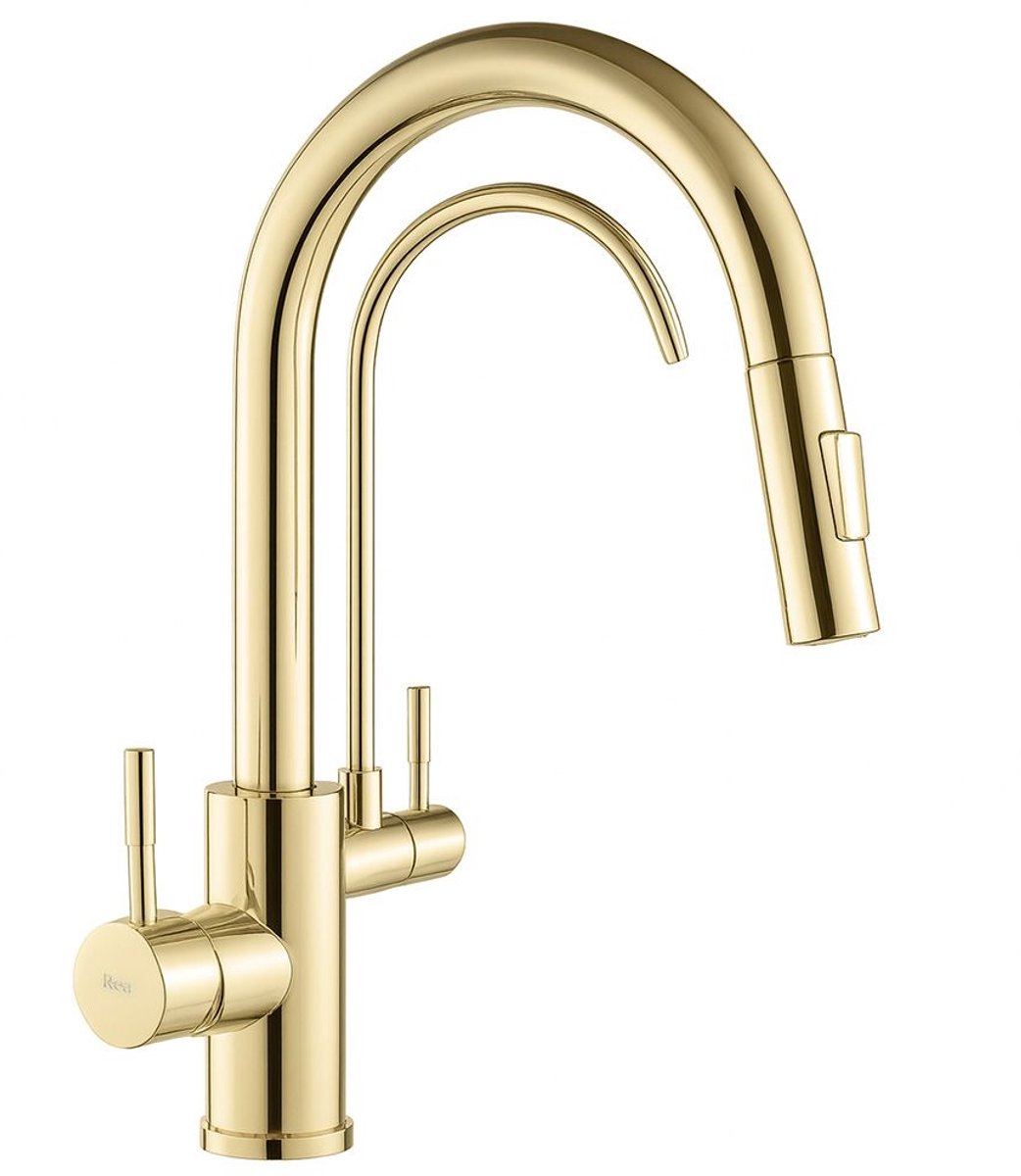 Rea Eco Fresh Messing - Keukenkraan - Gouden - 18 X 3,5 X 37,5 Cm