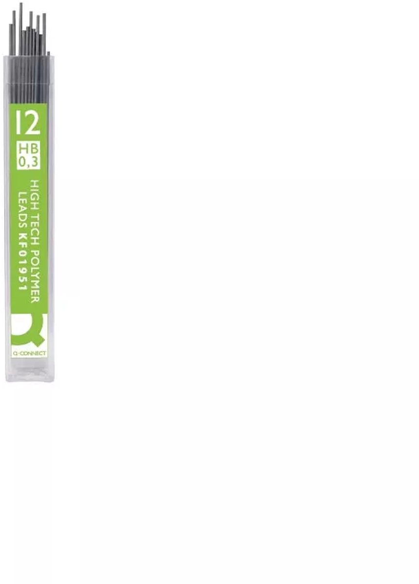 Q-CONNECT potloodstiften 0,3 mm HB etui van 12 stuks Doos van 12x 12 stuks