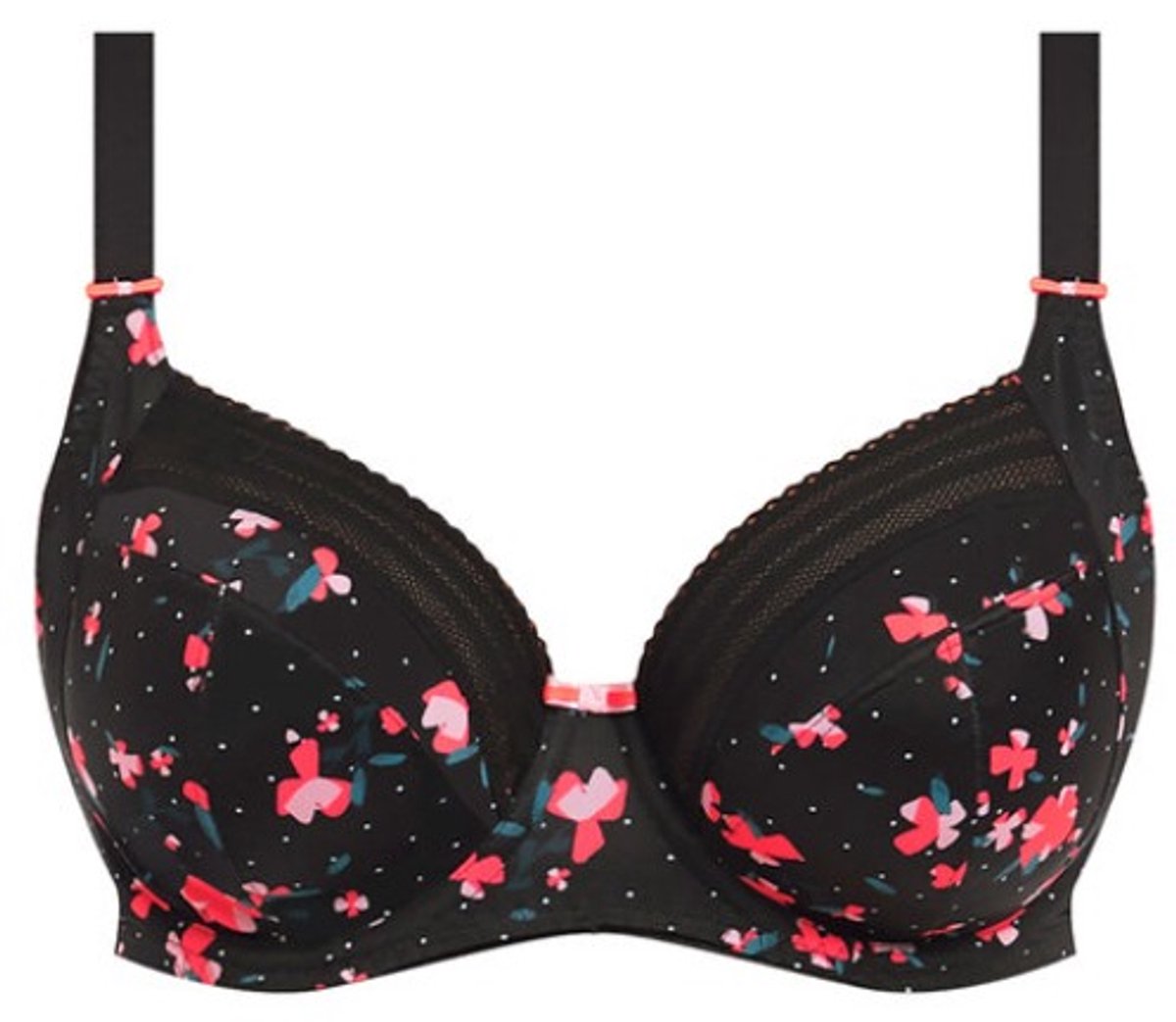 Freya Viva bh - Kleur Zwart gebloemd Maat 70F