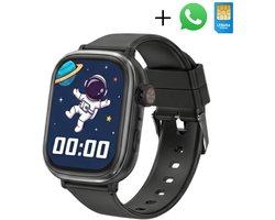Kinder Smartwatch – Smartwatch Tiener - Smartwatch Kinderen met GPS en Simkaart – Whatsapp – Waterdicht IPX7, WiFi & Bluetooth – GPS Kinderhorloge – Zwart