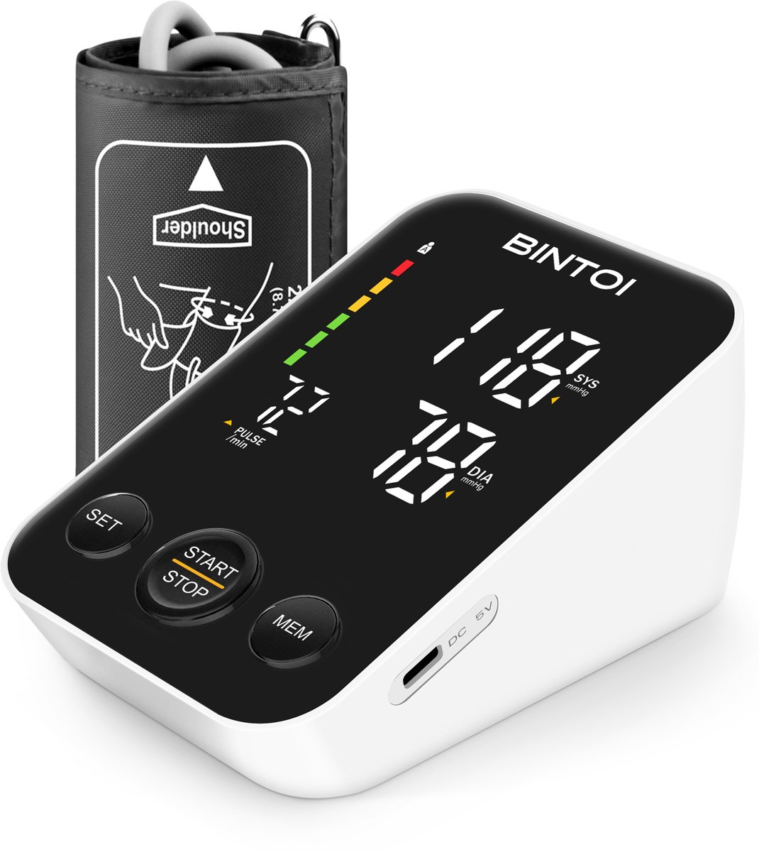 Bintoi® BX300 - Bloeddrukmeter Bovenarm - Hartslagmeter - Incl. Opbergtas en Batterijen - 2 Gebruikers
