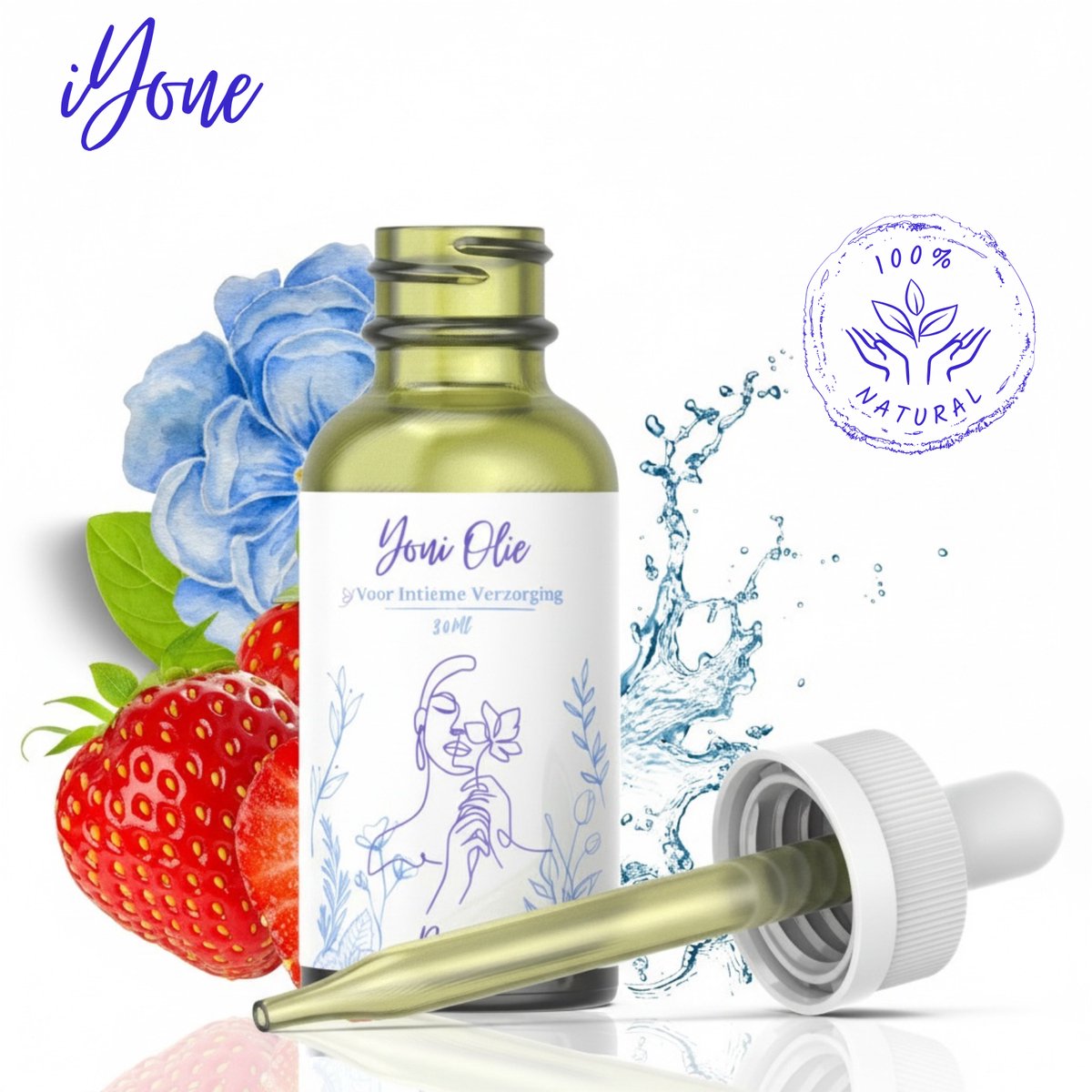 iYone Yoni Olie Aardbei - Intieme Verzorging - 100% Natuurlijk - 30ml