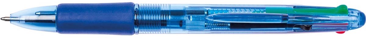 Q-CONNECT 4 kleuren balpen, 0,7 mm, medium punt 10 stuks