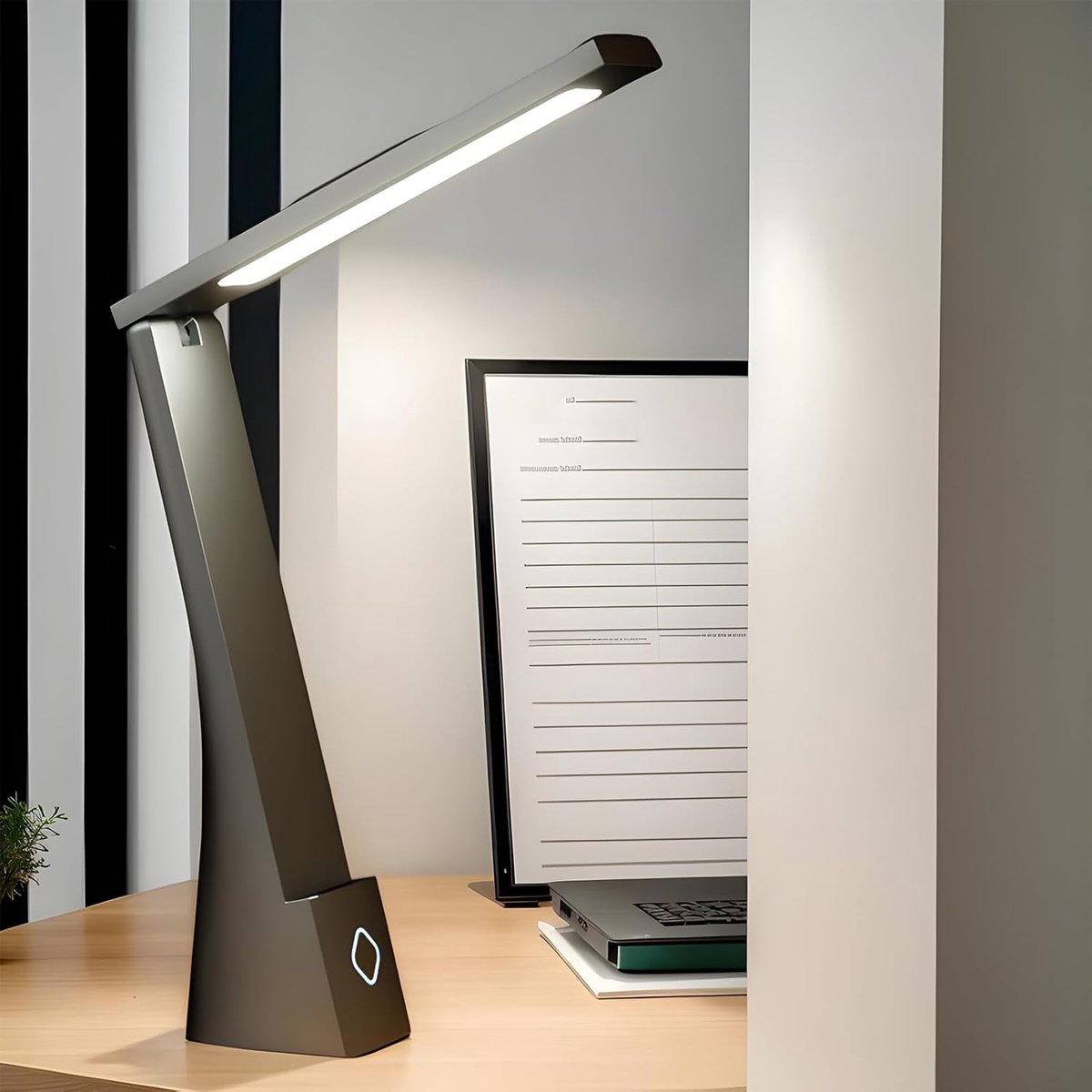 Oplaadbare Bureau Lamp - LED Leeslamp met Oogbescherming - Aanraak Dimmen voor Studie en Slaapkamer - Opvouwbare Lezen en Schrijven Lamp - Opvouwbaar en Draagbaar - Zwart Kleur — cadeau in Gadgets - foto 4