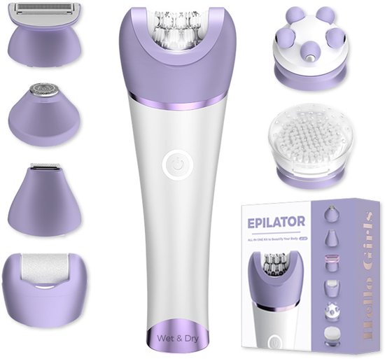 Epilator - Alles-in- Epilator - Waterdichte Multifunctionele Ontharings- en Trimmer Apparaat - IPX7 - Type-C Opladen - Met 6 Opzetstukken