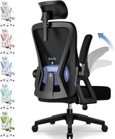 Hiaonyx bureaustoel – ergonomische bureaustoel voor volwassenen - Opklapbare armleuningen – 4D lendensteun – Vergrendelbare rugleuning – Max. kanteling 135° - Zwart