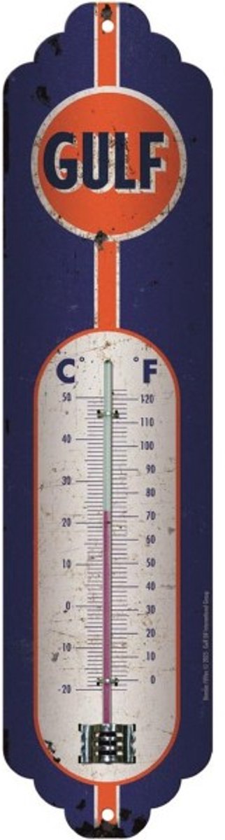 Thermometer - Gulf Logo 1920 (leuk voor Man Cave Schuur Garage)
