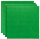 Uniblocks Classic groene Bouwplaat 32x32 – Set van 4 Basisplaten (25,5 x 25,5 cm) – 100% Compatibel met bekende merken bouwstenen en bouwplaten