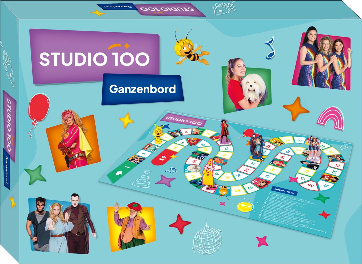 Studio 100 - Spel - Ganzenbord 30 jaar Studio 100 - Met dobbelstenen en Pionnen - Studio 100 Jubileum Editie