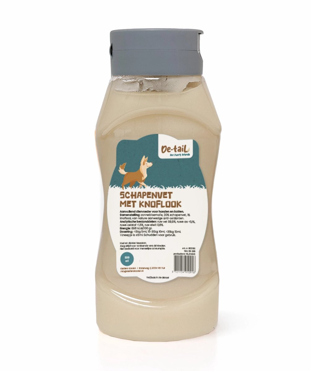 De-Tail Schapenvet hartjes knoflook pot 220 gram