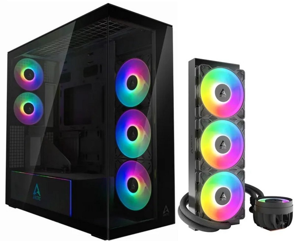 Arctic Case Combo Black - Xtender VG mirror black + Liquid Freezer III Pro 360 ARGB Black - Bundel