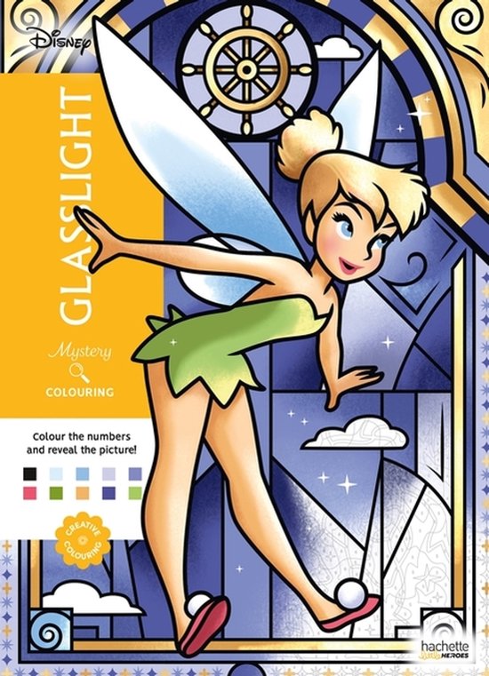 Disney Glasslight Mystery Colouring: Kleur de nummers en onthul de foto! met Tinkerbell.