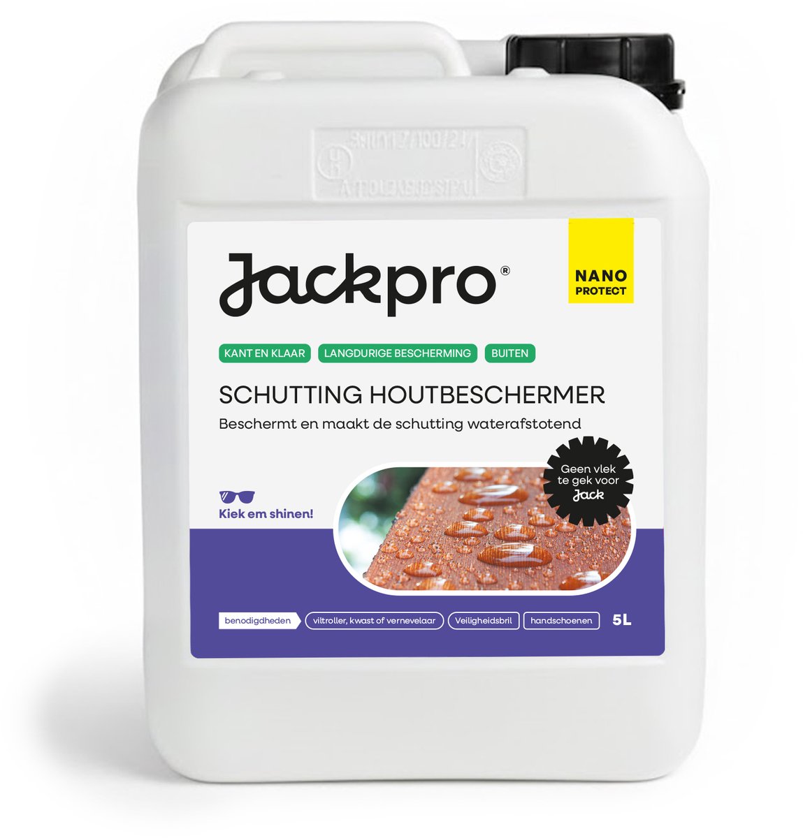 Jackpro Schutting Houtbeschermer NANO PROTECT 5L - Anti-regen / Hout Impregneer - Voorkomt vervuiling