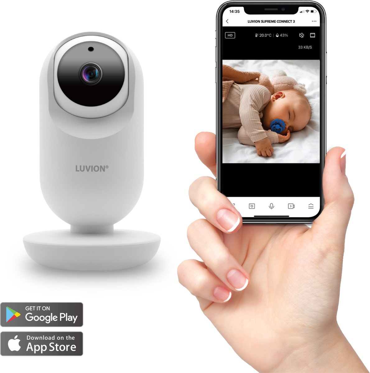 LUVION Supreme Connect 3 - Babyfoon met Camera en App thumbnail 4