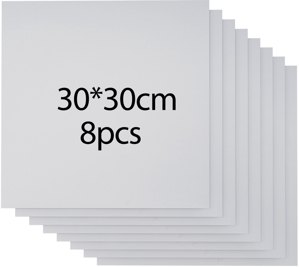 Creatorally 8 PCS Gekleurd Multiplex Plaat - 3 mm - Lindenhout voor Lasersnijden - 30 x 30 cm - Lasertriplex voor Snijden en Graveren - Onbehandeld Houten Plaat voor DIY Houtbranden - wit - laserhout