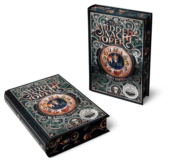 Twee boeken met gouden klok en tandwielen, Maren Stoffels, Limited Edition, Epic Books
